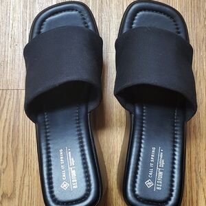 Call It Spring Black Slide Sandals